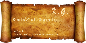 Komlódi Gergely névjegykártya